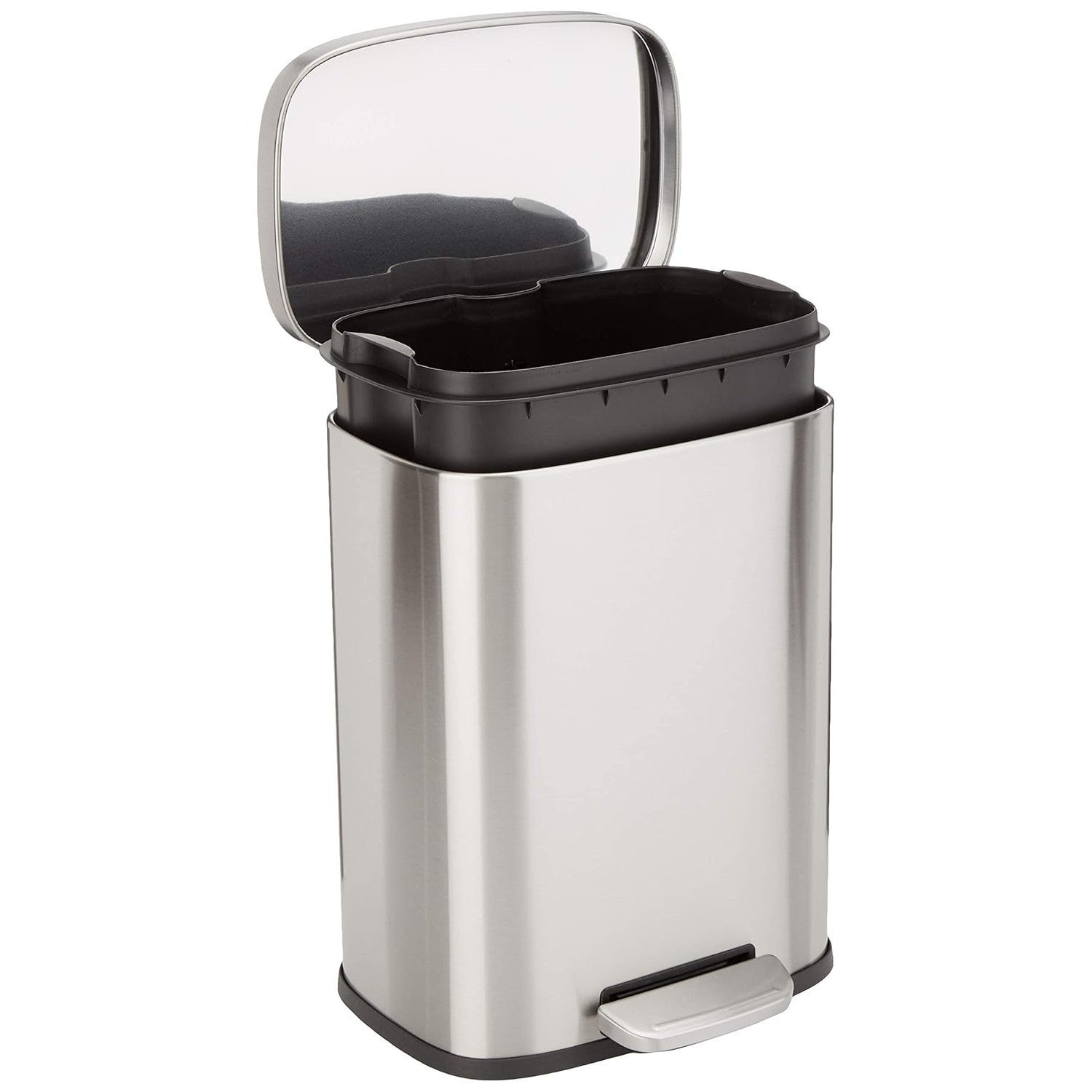 Amazon Basics Smudge‑Resistant 12L Rectangular Trash Can with Soft‑Close